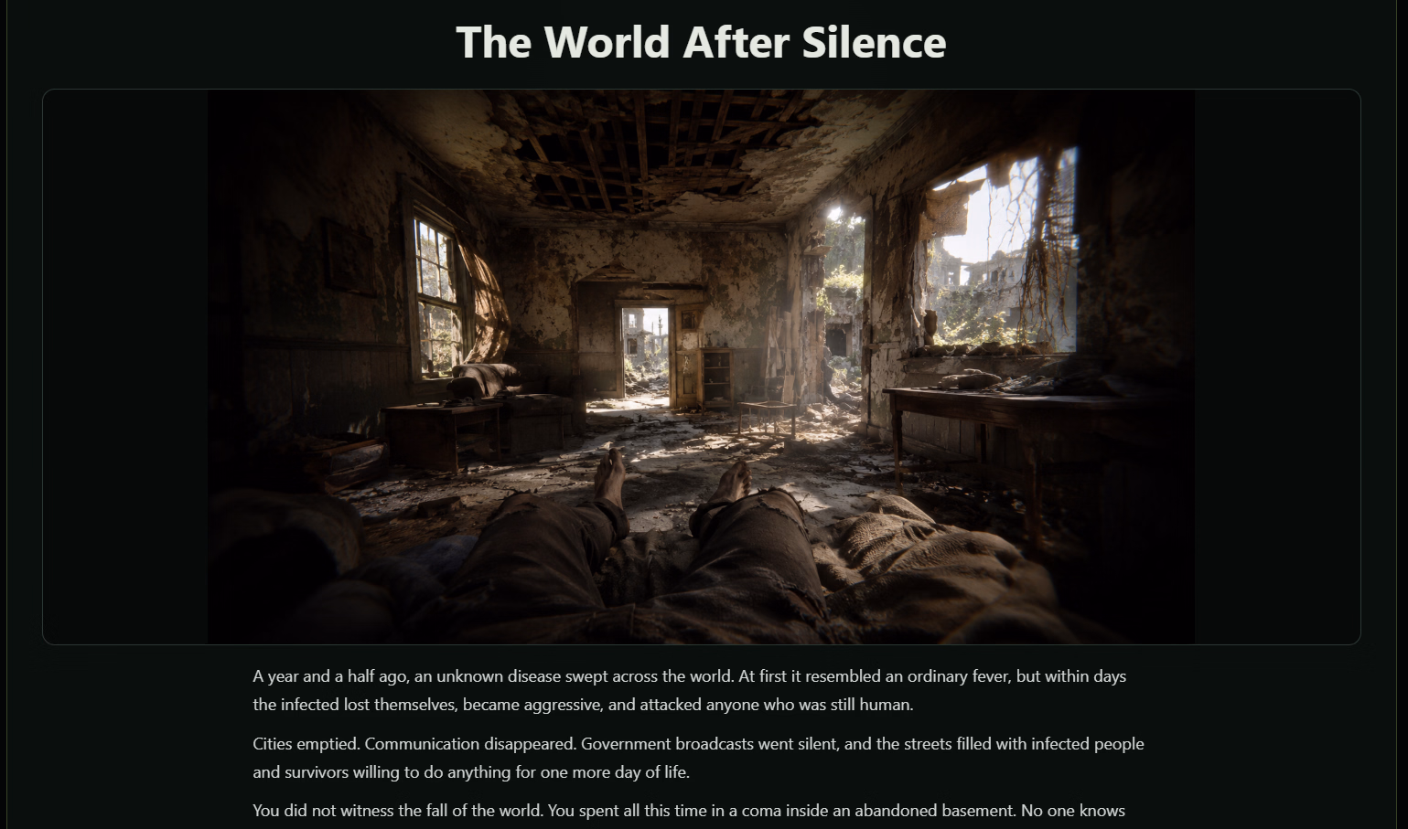 HTML The World After Silence [v0.1] [Silent Shelter Games]