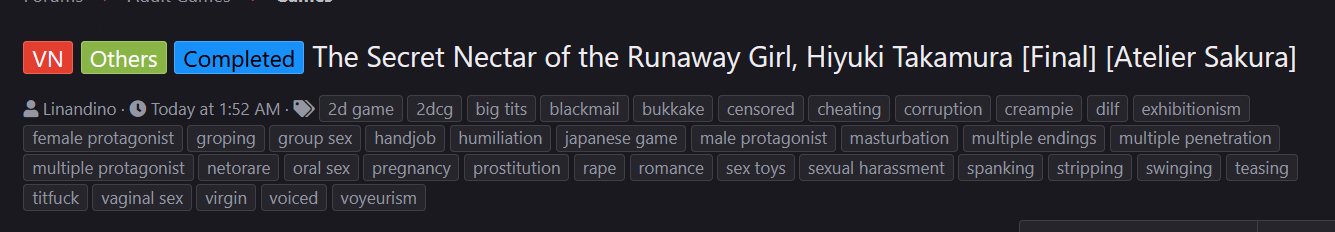 VN Others Completed The Secret Nectar of the Runaway Girl, Hiyuki Takamura [Final] [Atelier Sakura]