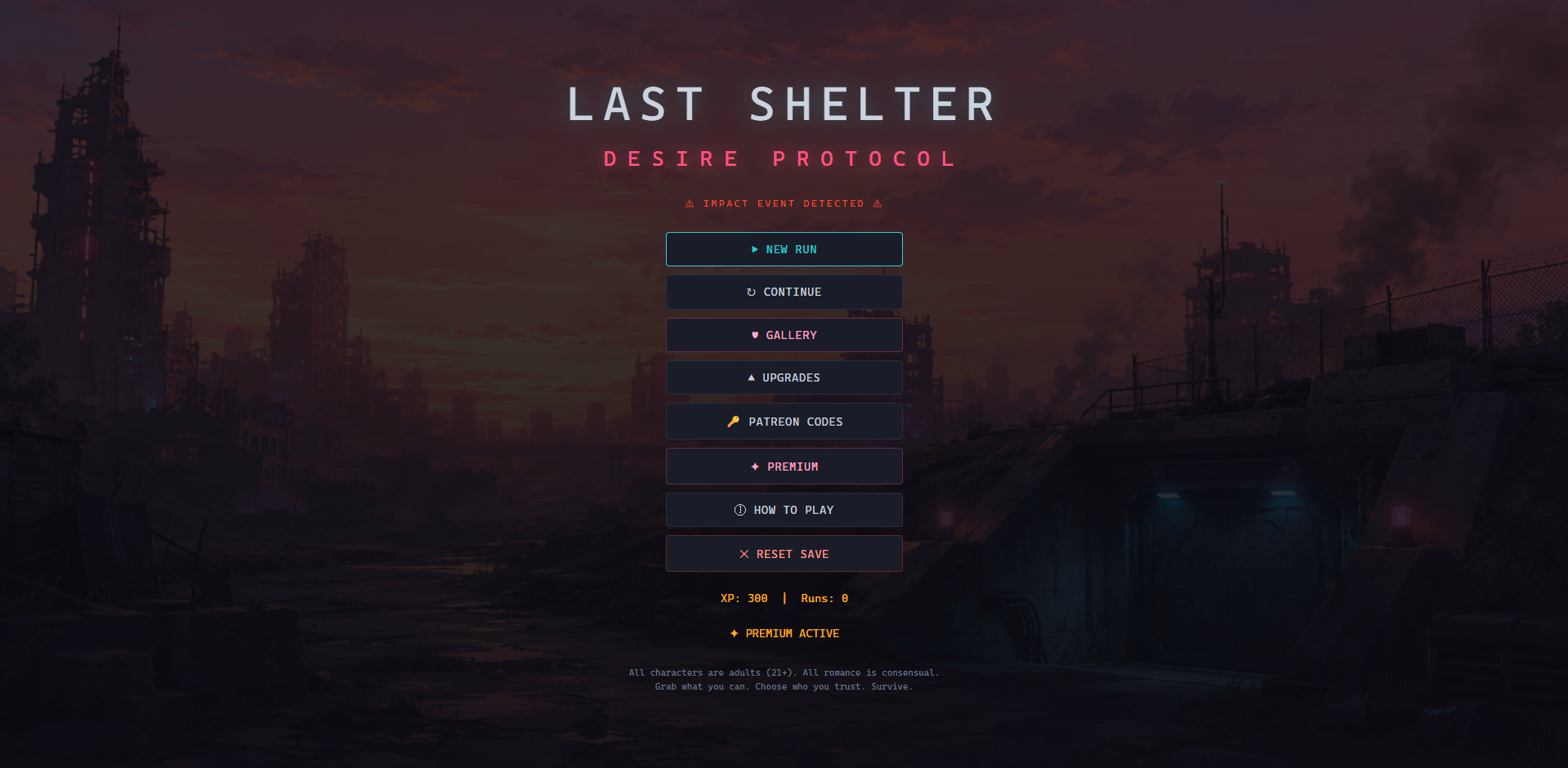 HTML LAST SHELTER [v0.1] [Inkbound]