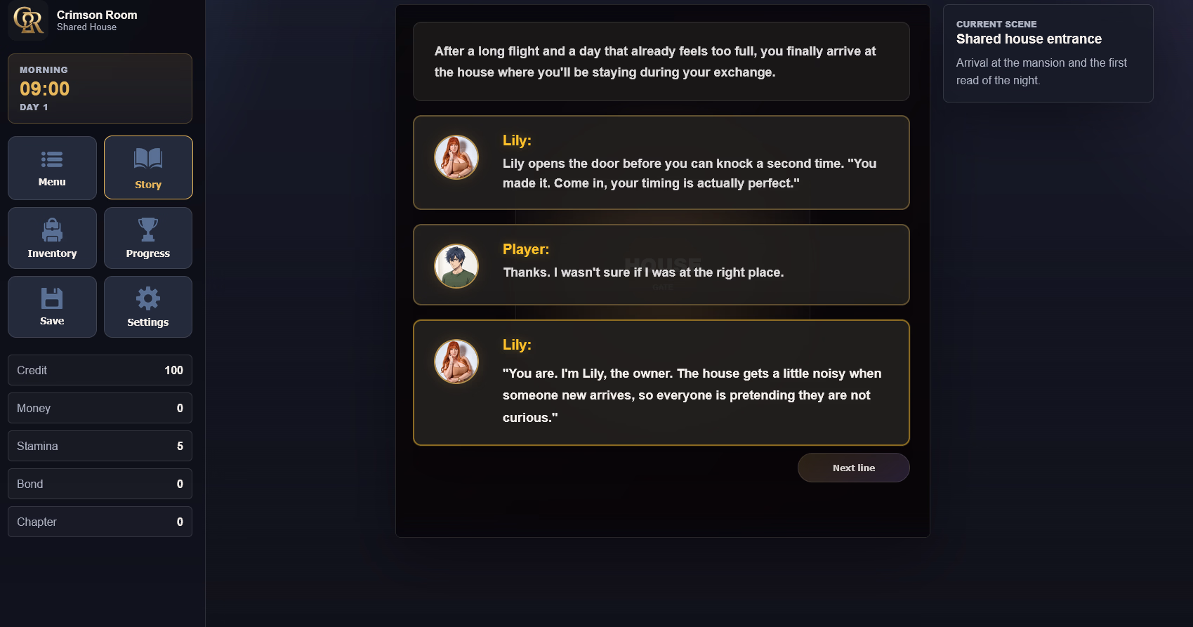 HTML Crimson Room [v0.1.0] [VelvetLedger Studios] screenshot